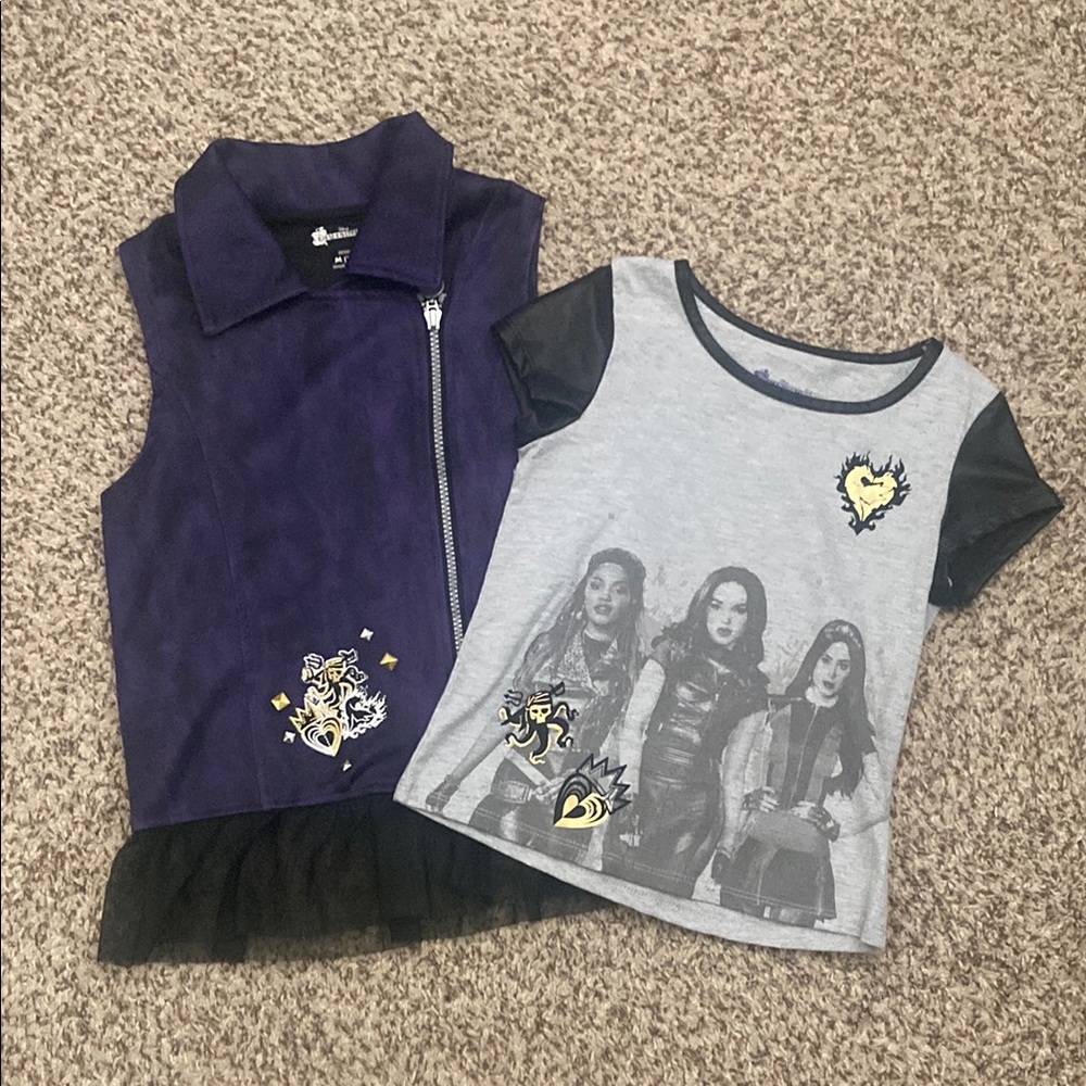 NWOT Disney Descendants 3 Mal T-Shirt & Vest Set